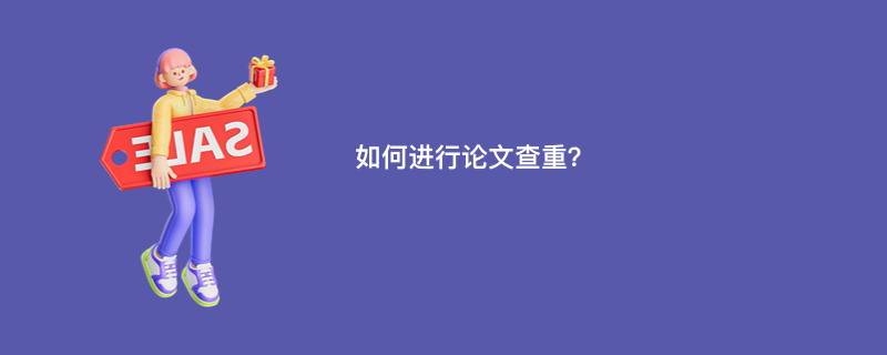 如何进行论文查重？